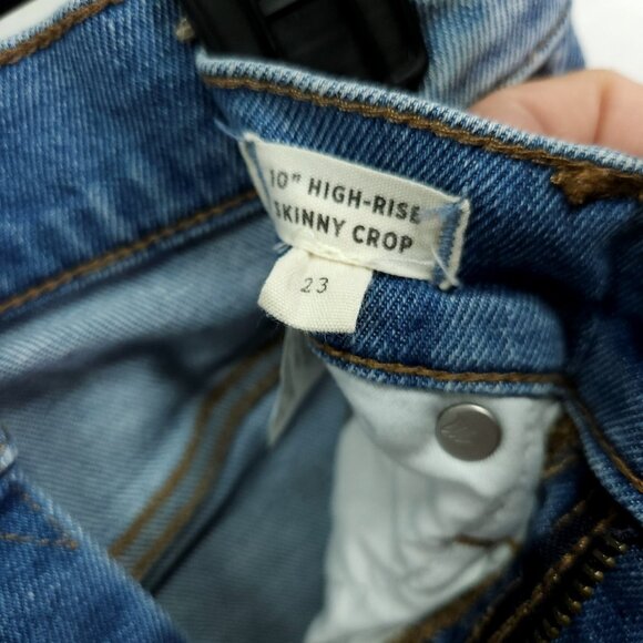 Madewell Jeans Women's Size 23 Blue 10" High Rise Skinny Crop Slim Fit Stretch - Picture 7 of 14